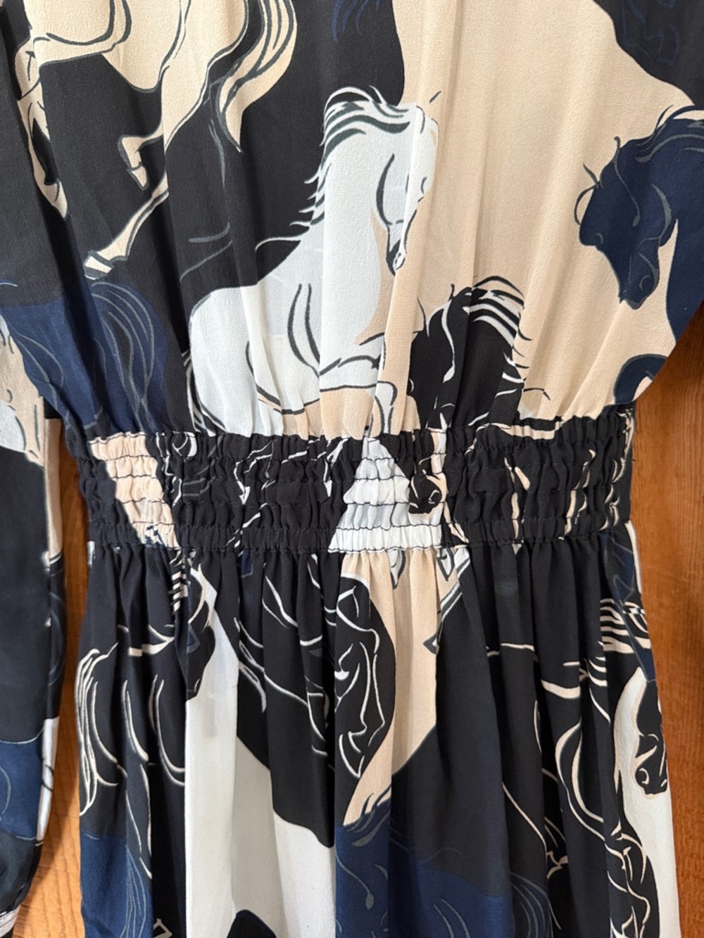 CHASING UNICORNS << Runaway horses silk crepe wrap dress - Picture 12 of 13
